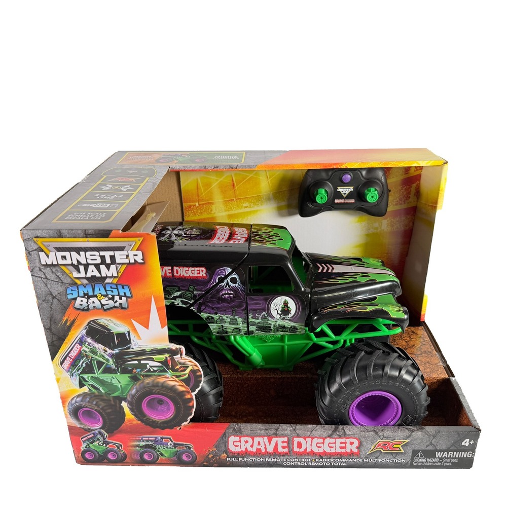 Monster Jam Smash & Bash Grave Digger Remote‎ Control Truck 1:15 Scale New
